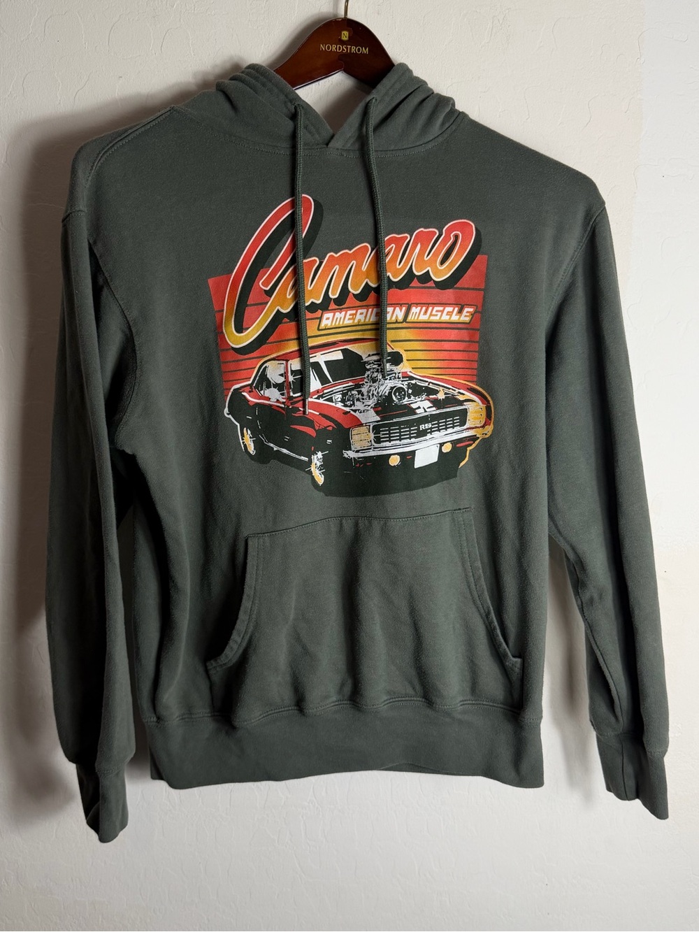 Camaro Graphic Hoodie in Olive Green - Men’s Pullover